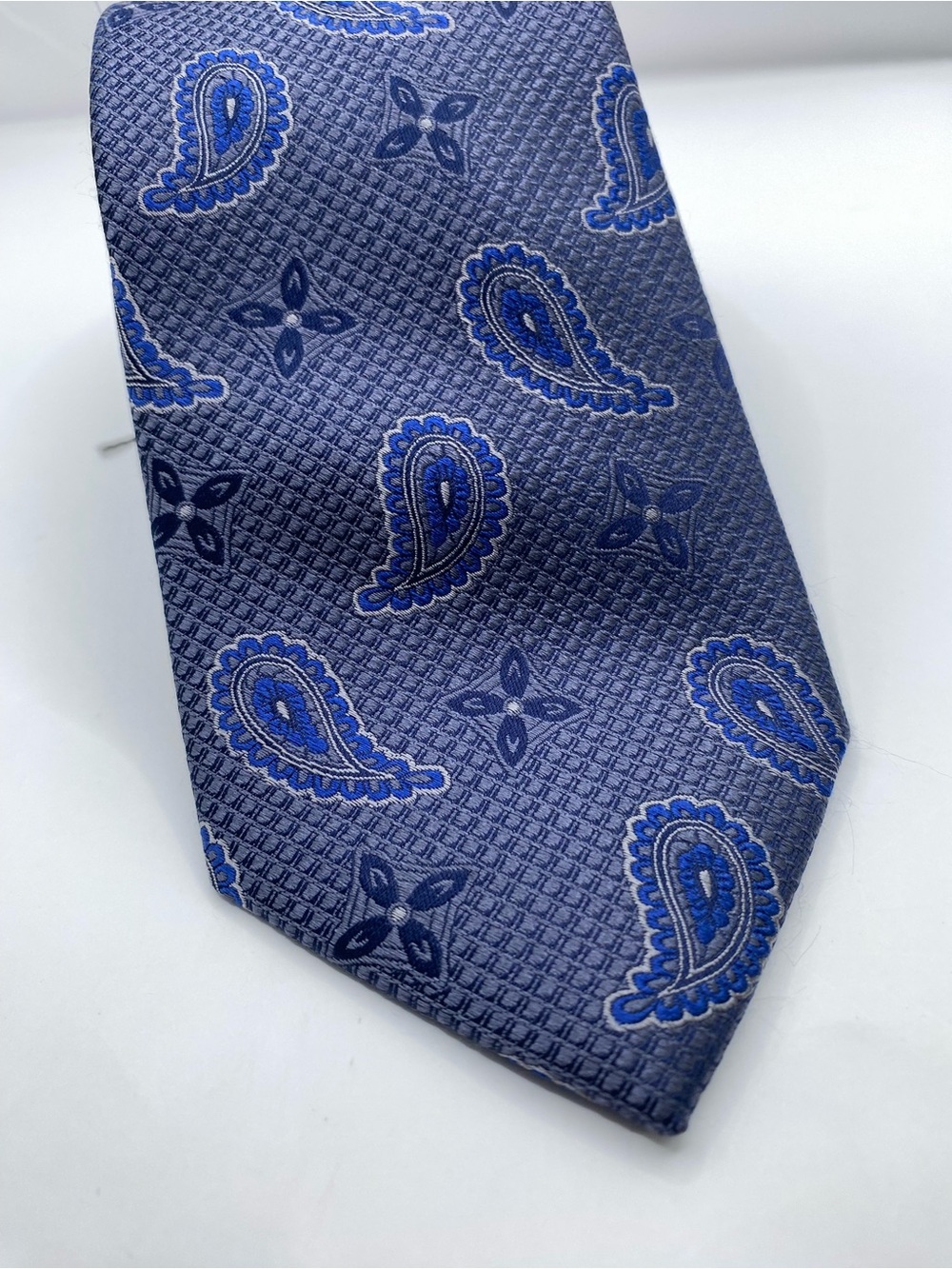 Navy Paisley Men's Silk Tie